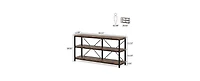 Slickblue 55" Console Table with 3-Tier Storage Shelves