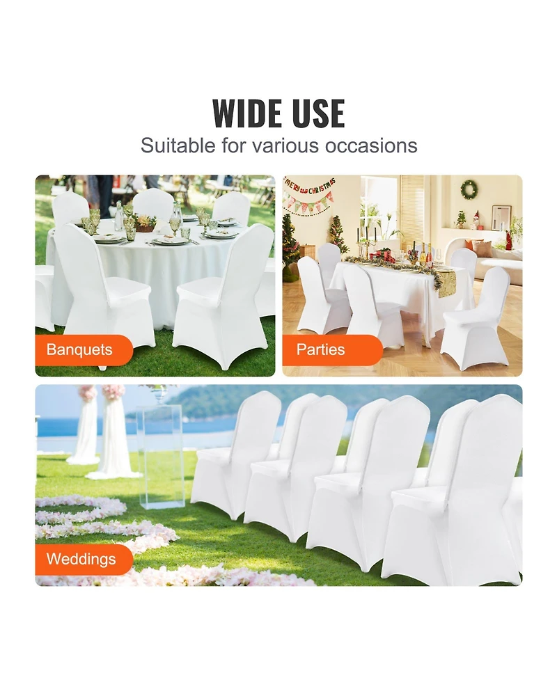 Sugift 150 Pieces Stretch Spandex Folding Chair Covers Removable Washable Protective Slipcovers