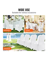 Sugift 150 Pieces Stretch Spandex Folding Chair Covers Removable Washable Protective Slipcovers