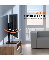 Sugift Swivel Universal Tv Stand for 32 to 55 in TVs Height Adjustable Portable Floor Stand