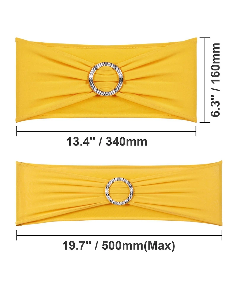 Sugift 50 Pieces Stretch Spandex Chair Sashes with Round Buckle Elastic Chair Bands for Wedding Party