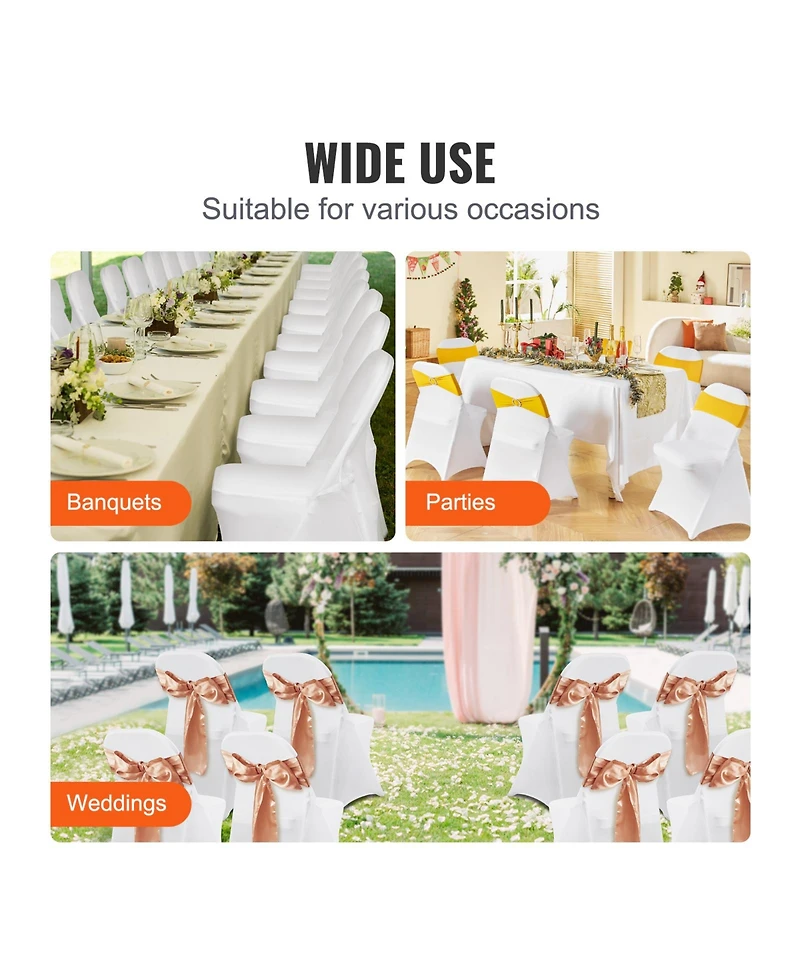 Sugift 50Pieces Stretch Spandex Folding Chair Covers Removable Washable Protective Slipcovers Universal Fit