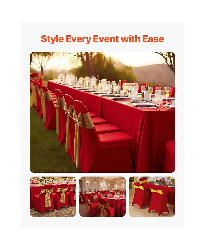 Sugift 50 Pieces Polyester Spandex Stretch Chair Covers Flat-Front Slipcovers Fits 17.72 x 18.11 x 30.31