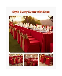 Sugift 50 Pieces Polyester Spandex Stretch Chair Covers Flat-Front Slipcovers Fits 17.72 x 18.11 x 30.31