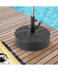 Costway Patio Round Umbrella Base with 2 Adjustable Knobs and 3 Adapters Outdoor for Poolside