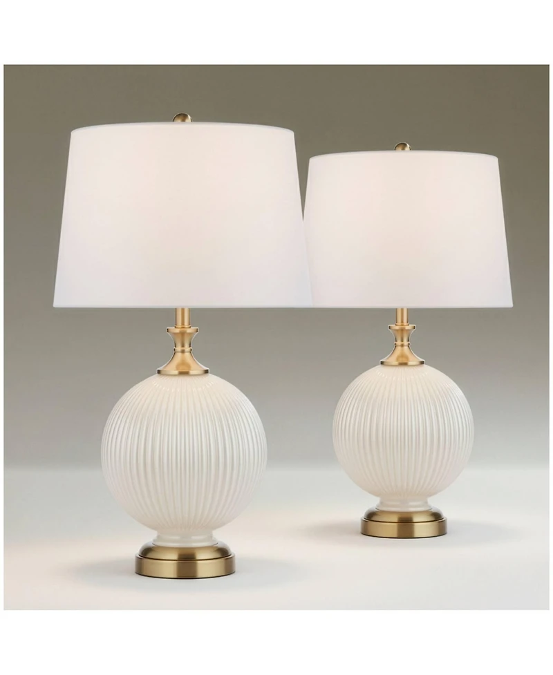 Possini Euro Design Possini Euro Kelly 27" High Fluted Glass Table Lamp Set of 2
