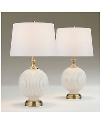 Possini Euro Design Possini Euro Kelly 27" High Fluted Glass Table Lamp Set of 2