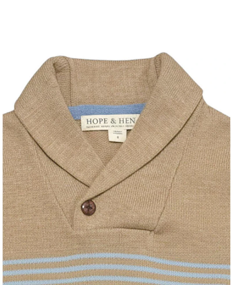 Hope & Henry Little Boys (5-7) Organic Shawl Collar Stripe Sweater