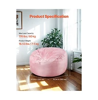 Slickblue Round Memory Foam Bean Bag Chair with Washable Cover