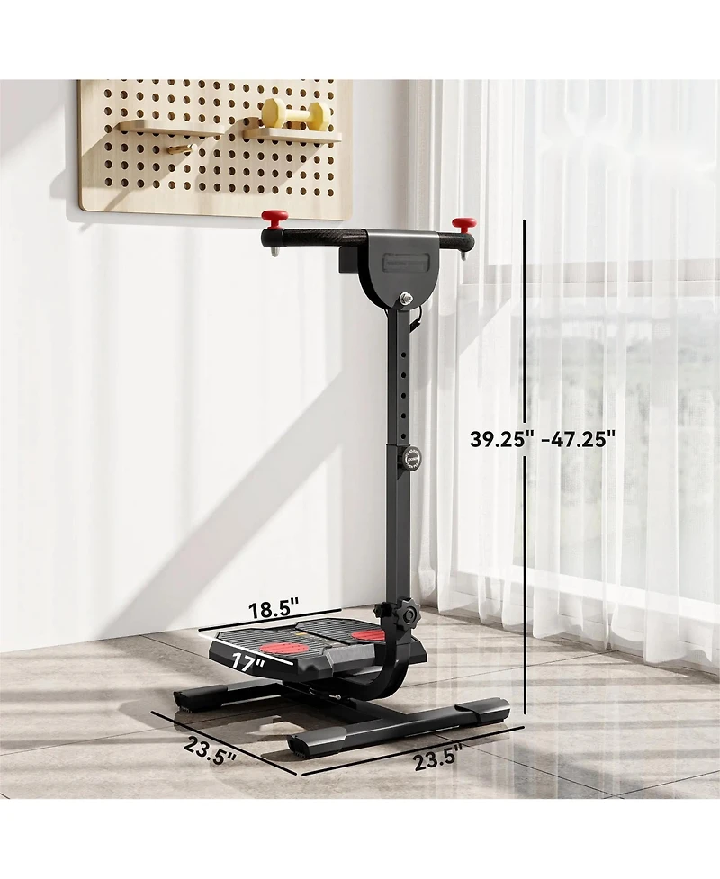 Sevorley Twist Waist Exercise Machine with Adjustable Handlebar, Lcd Monitor, Foldable Steel Frame