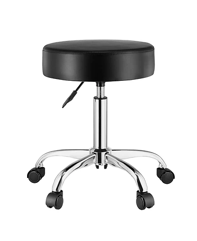 Sugift 450 lbs Height Adjustable Pu Leather Rolling Swivel Stool for Salon Spa Massage Tattoo Clinic