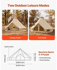 Sugift 4 Seasons 13.12 feet Oxford Bell Tent for Camping with Stove Jack Waterproof for 4 People
