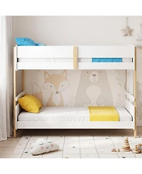 Sugift Twin Over Twin Wood Bunk Bed with Ladder Convertible to 2 Twin Beds for Toddlers