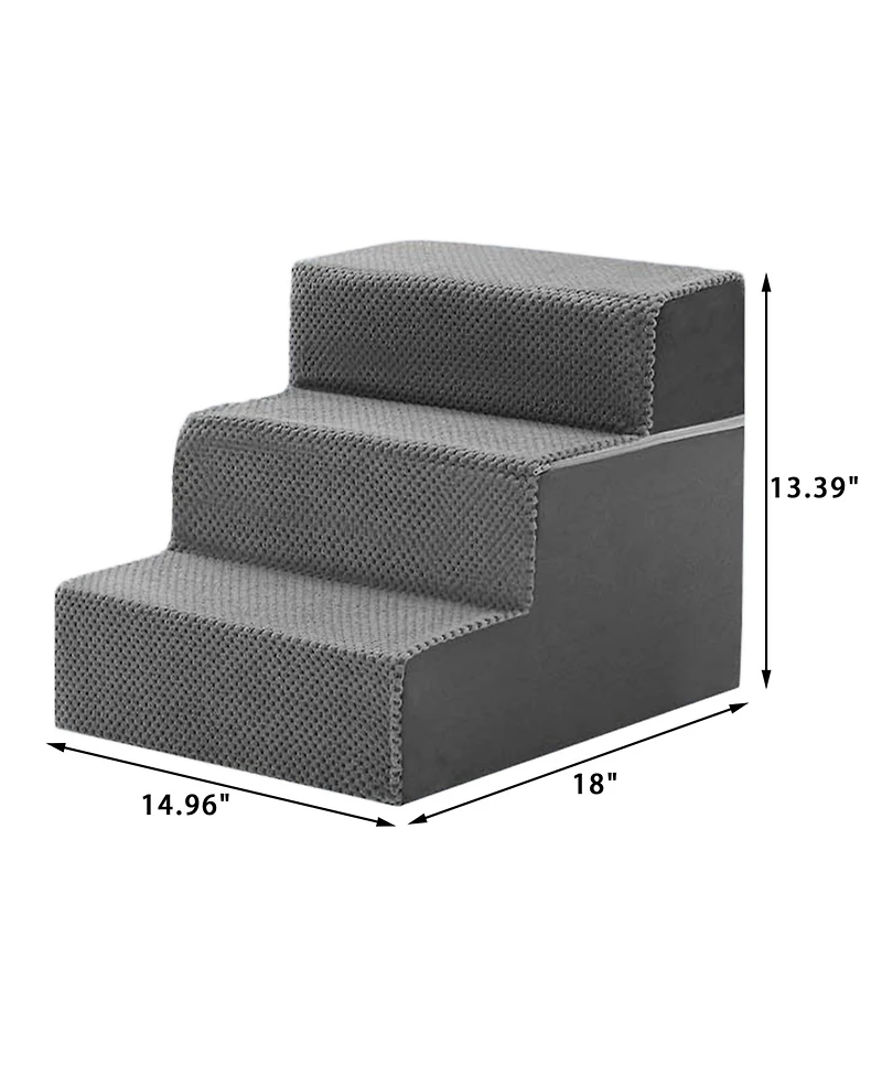 Zeny Staircase ramps designed for small dogs and cats, high-density foam curved pet steps, dog steps