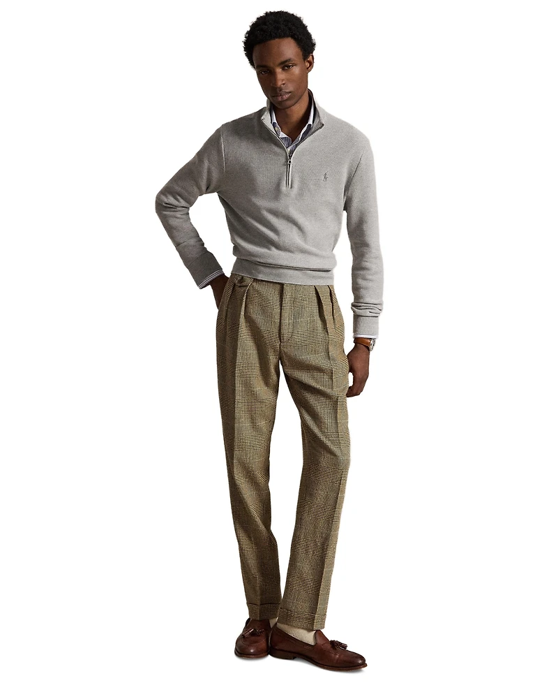Polo Ralph Lauren Men's Mesh-Knit Cotton Quarter-Zip Sweater