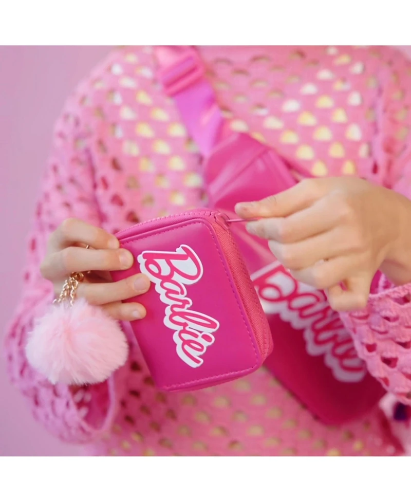 Barbie Script Kids Zip Wallet with Pom Charm