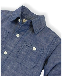Hope & Henry Little and Big Boy's (S-xl)Organic Long Sleeve Chambray Shirt