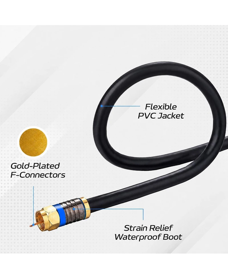 Lofree Quad-Shield RG6 Coaxial Cable 100 ft.