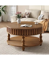 Flynama 31.5" Flip-Top Farmhouse Coffee Table