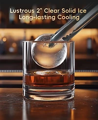 Ecozy Chillio 2" Clear Ice Ball Maker, 144 Spheres/Day, Water Line