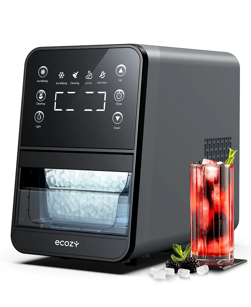 Ecozy Chillio Nugget Ice Maker, 40 lbs/Day, Tds Display, Self-Cleaning