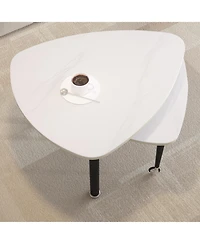Flynama 360degree(s) Rotatable Coffee Table, Sintered Stone Top