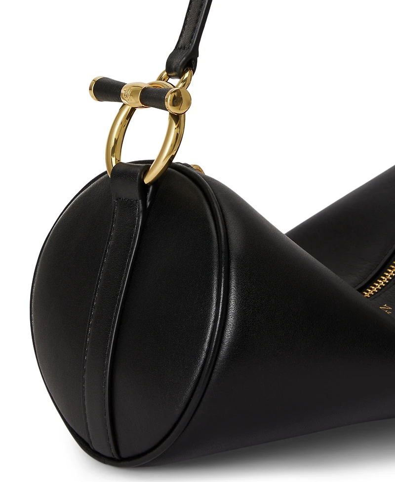 Lauren Ralph Nappa Leather Small Blaike Barrel Handbag