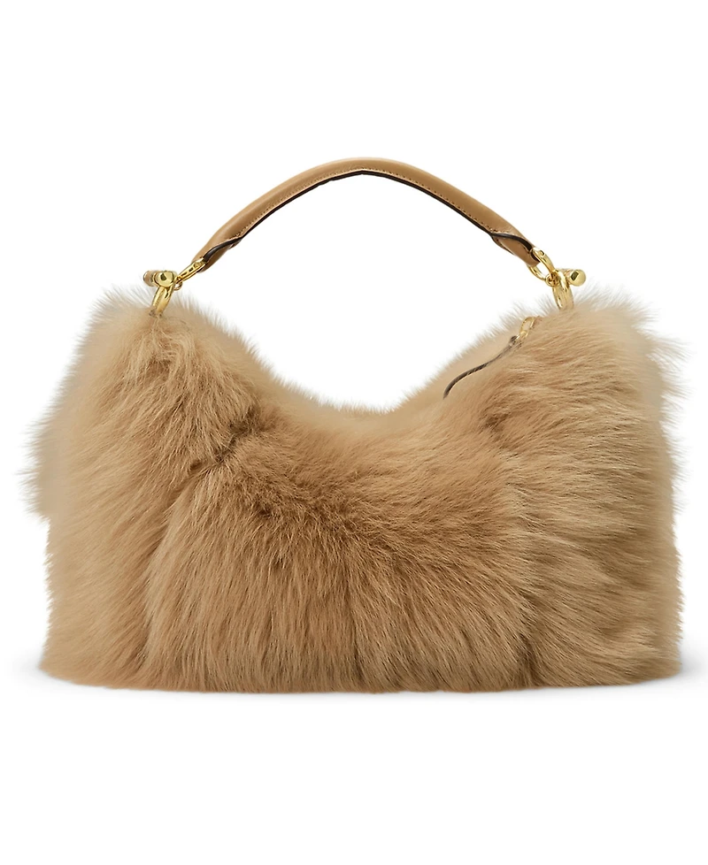 Lauren Ralph Lauren Shearling Small Blaike Shoulder Bag
