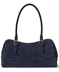 Lauren Ralph Lauren Cable-Embossed Medium Marcy Zip Satchel Bag