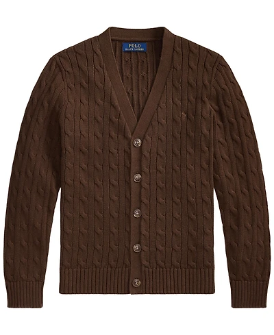 Polo Ralph Lauren Boys' 8-20 Cable-Knit Cotton V-Neck Cardigan