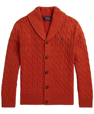 Polo Ralph Lauren Boys' 8-20 Cable-Knit Cotton Shawl Cardigan