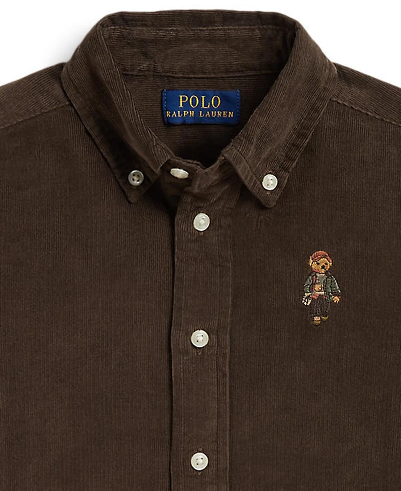 Polo Ralph Lauren Boys' 2T-7 Bear Cotton Corduroy Shirt
