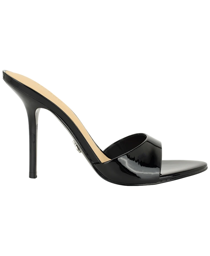 Guess Women's Manzy Leather Slide Stiletto Dress Sandals
