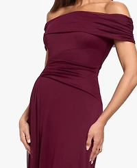 Xscape Women's Off-the-Shoulder Ruched Gown