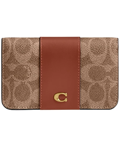 Coach Canvas Signature Essential Slim Mini Card Case Wallet