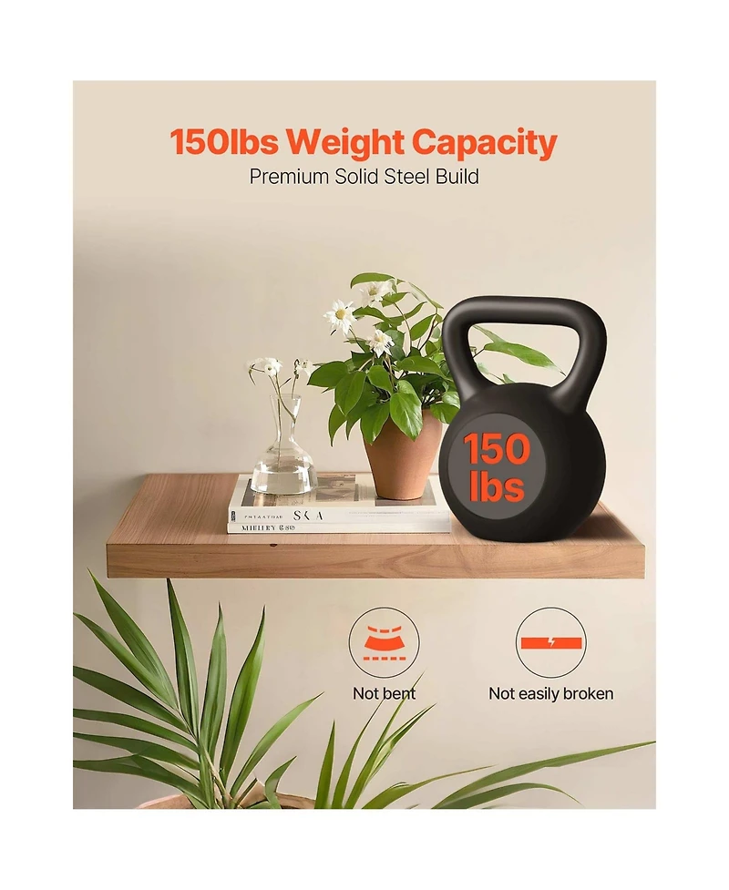 Sugift 2 Pieces Heavy Duty Hidden Floating Shelf Brackets 150 lbs 22x6.2x1.5 in Wall Mount Support