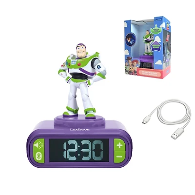 Lexibook Disney Toy Story Buzz Lightyear Digital Alarm Clock with 3D Nightlight and Bluetooth Speaker