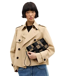 Coach Plaza Small Patchwork Signature Jacquard Shoulder Bag 25