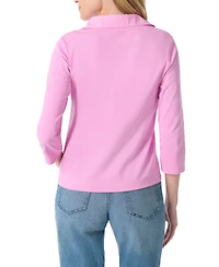 Gloria Vanderbilt Women's Neve V-Neck 3/4-Sleeve Knit Polo