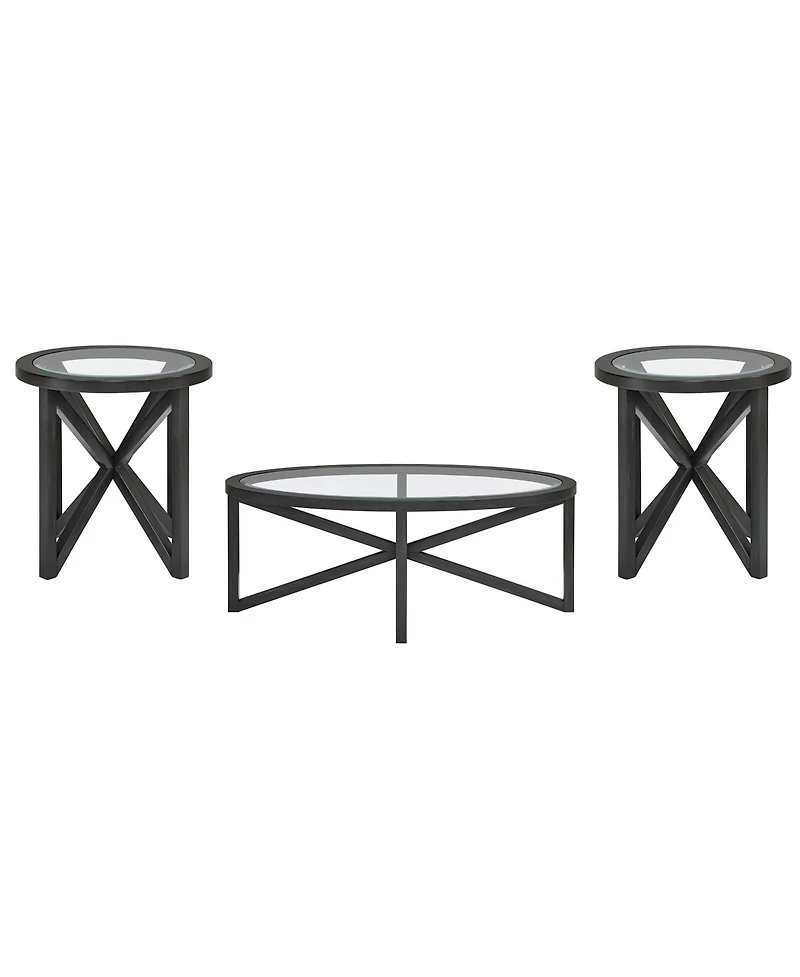 Flynama 46.5 Inch Round Tempered Glass Coffee Table, Solid Wood Base Anti-Scratch Accent Table for Living Room and Terrace