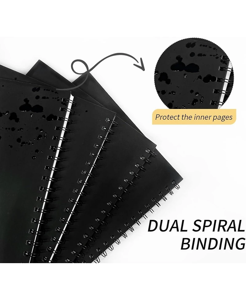 Danrong 4 Pack Hardcover Spiral Notebooks College Thick Paper For School Office