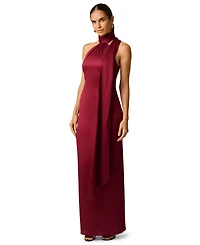 Adrianna Women's Halter Crinkle-Satin Long Dress