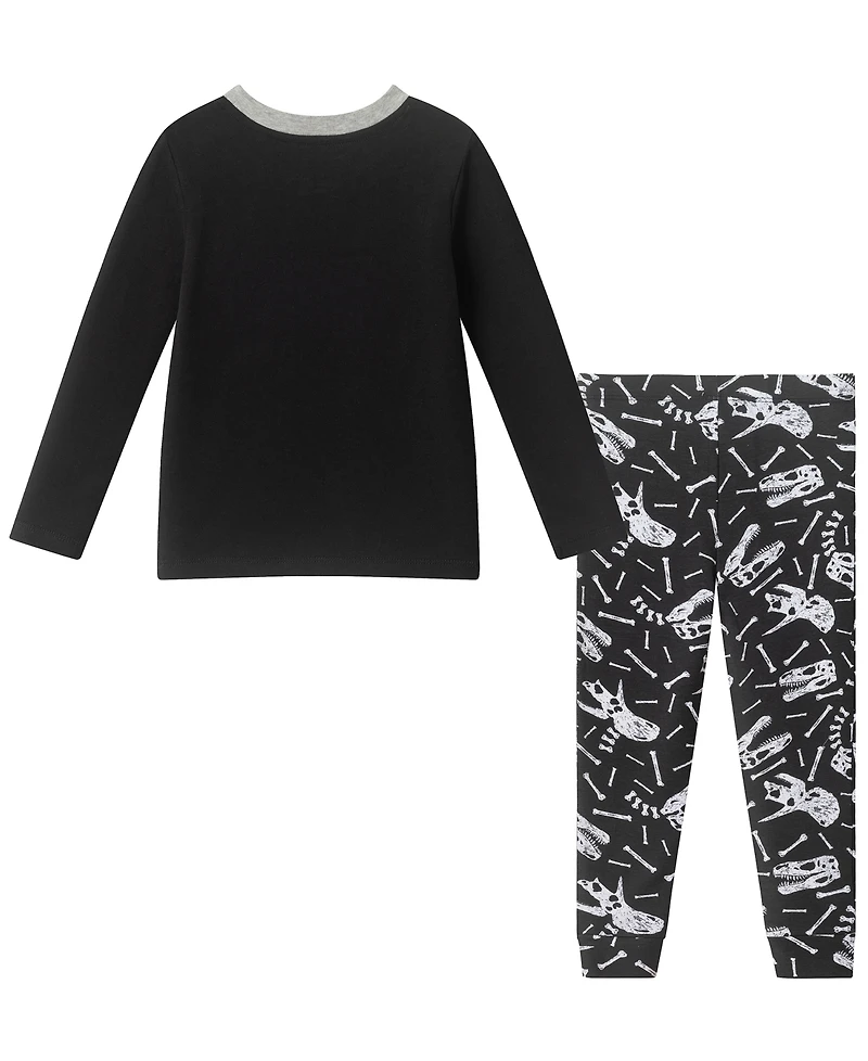 Andy & Evan Toddler Boys' 2T-4T Skeleton Dino Print Pajamas, 2-Piece Set