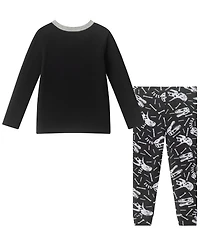 Andy & Evan Toddler Boys' 2T-4T Skeleton Dino Print Pajamas, 2-Piece Set