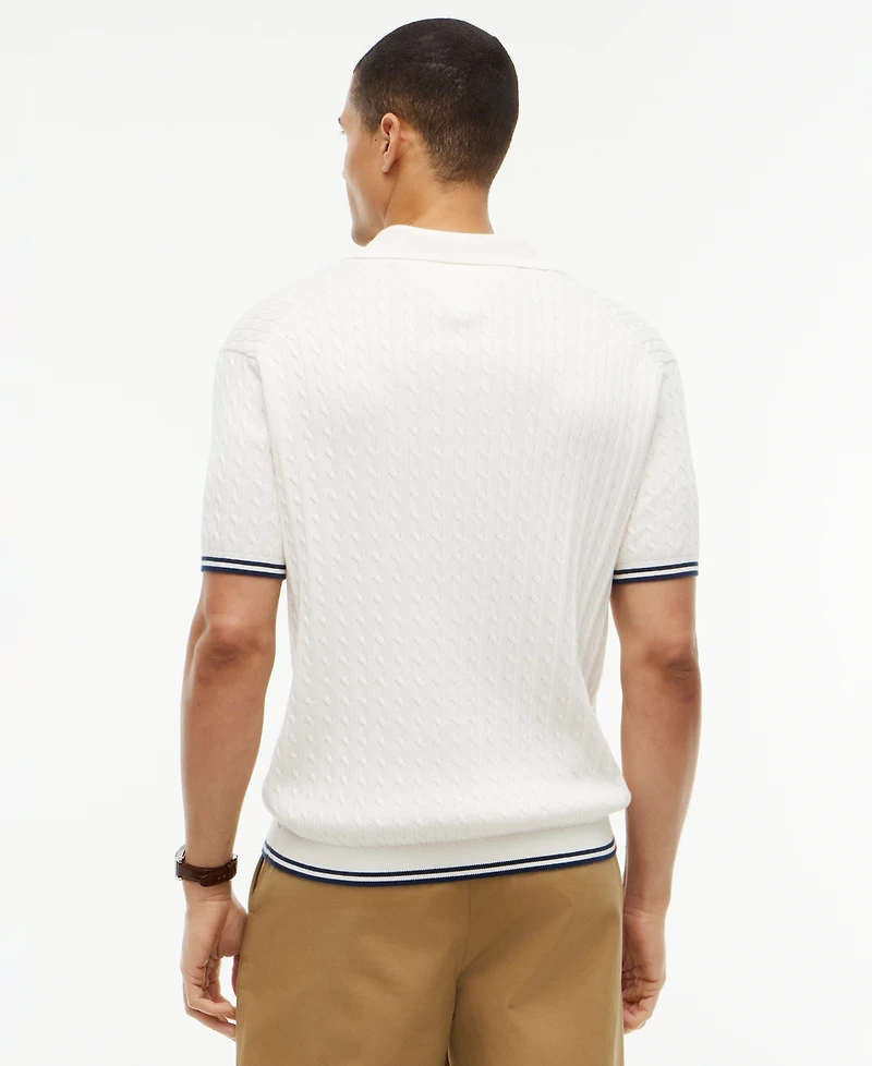 Tommy Hilfiger Men's Cable Knitted Short-Sleeve Polo Shirt
