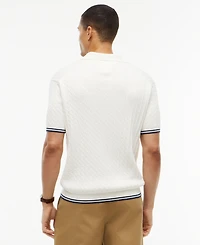 Tommy Hilfiger Men's Cable Knitted Short-Sleeve Polo Shirt
