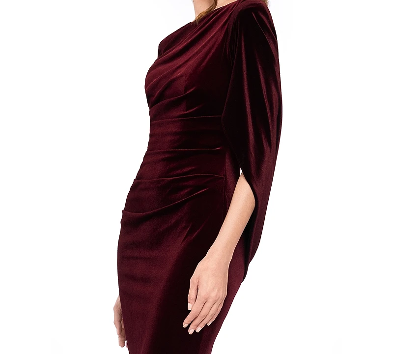 Betsy & Adam Women's Glitter Long Cowl Neck Dress