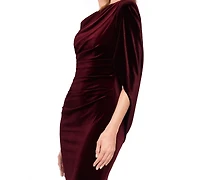 Betsy & Adam Women's Glitter Long Cowl Neck Dress