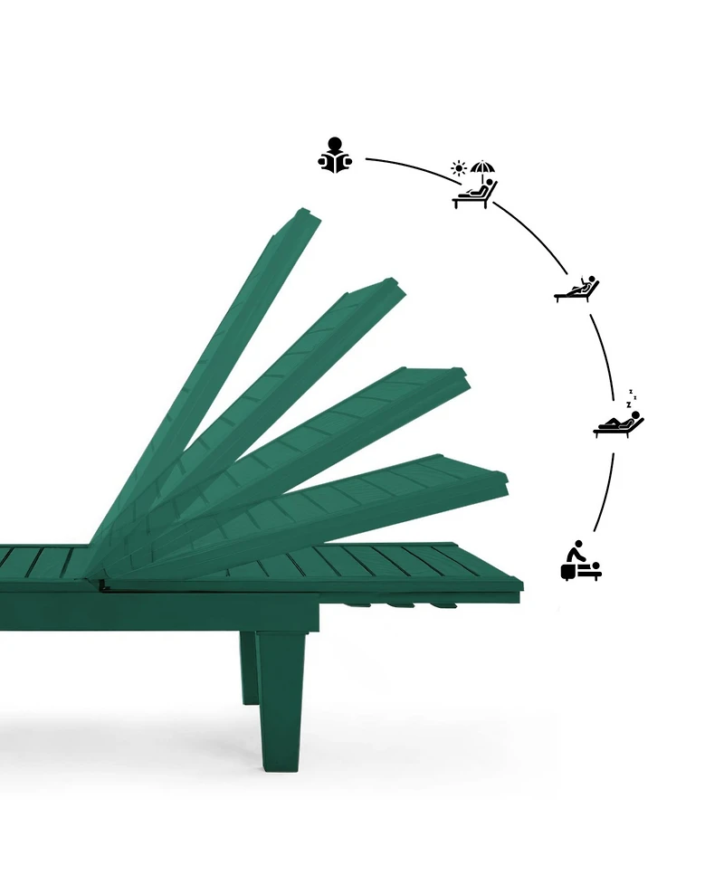 Nestl All-Weather Adjustable Patio Lounge Chairs Set of 6 for Poolside and Backyard