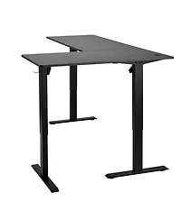 Slickblue Adjustable Height L Shaped Gaming Desk with Dual Hooks